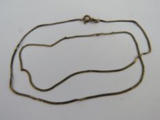 A 9ct gold flattened curb link chain, 1.9g.