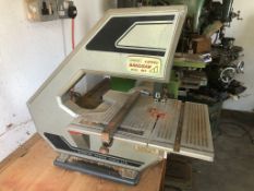 A Powerline model BK2 two speed band saw as manufactured by Burgess Power Tools Ltd, 60cm depth,