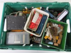 A quantity of model railway diorama makers components/tools including transformer, paints,