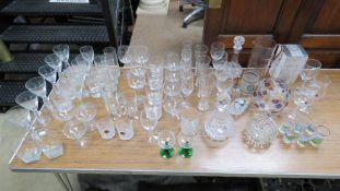 A pair of hand cut lead crystal Webb International whiskey tumblers together with a large quantity