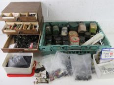 A quantity of model railway diorama makers components/tools including advertising cutouts, wheels,