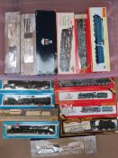 A quantity of boxed 00 scale model railway locomotives inc Hornby Triang, Mainline, etc.