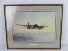 Print; DeHavilland mosquito Mk4 sight size 40 x 29cm, framed and glazed 52.5 x 42cm.