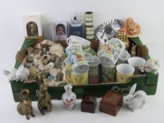 A Lladro figure of a rabbit together with other rabbit themed collectables and assorted items inc