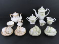 Two floral tea/coffee sets; pink rose tea set by Bisto England.