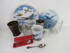 An HM silver spoon having RAF and rifles pattern to terminal.