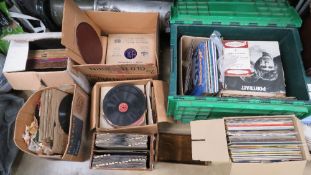 A large collection of records, vinyl LPs, gramophone records,