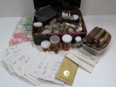 A very large quantity of 20thC British and World coinage within black painted cash box.