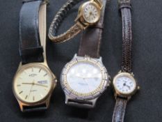 Four wristwatches including Mens Avia, Mens Rotary, ladies Timex and another ladies wristwatch.