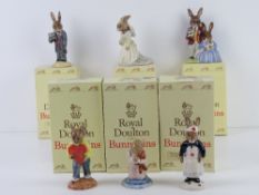Royal Doulton Bunnykins; Six figurines in original boxes being 'Nurse', 'Goodnight', 'Groom',
