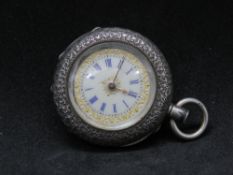 A 935 Swiss silver fob watch, winder a/f,
