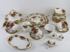 A Royal Albert Old Country Roses tea service including cake stand, sandwich plate, trios,