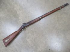 A mid 19th century Indian percussion two band musket, 32