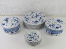 A blue and white Wedgwood dinner service 'Mikado' being eight dinner plates,
