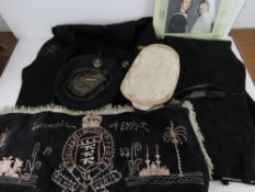 A WWII Naval dress uniform having OE cloth badge upon (Leading Seaman Ordinance Engineer?) complete