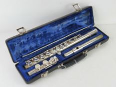 A flute marked Blessing Elkhart Ind USA No 53998, in fitted case.