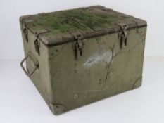 A green painted ammo box 41 x 36cm a/f.