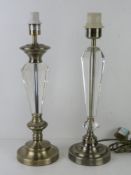 A brass table lamp, PAT tested. Together with another similar for rewiring.