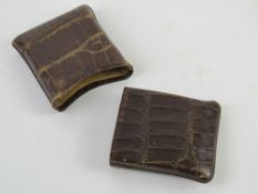 A vintage alligator skin cigar case approx 7 x 13cm.