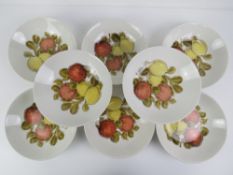 A set of JG Meakin Studio bowls with fruit design upon.