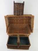 Four wicker baskets.