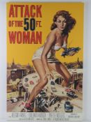 A movie poster canvas print 'Attack of the 50ft Woman' 52 x 80cm.
