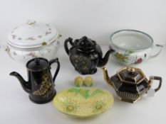 A quantity of ceramics inc large Wedgwood soup tureen, Myott Son & Co chamber pot,