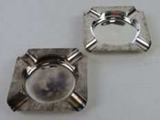 A pair of HM silver smokers receptacles, each 10cm wide, hallmarked Birmingham 1961,