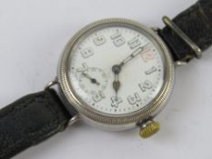 A early 20th century / WWI Zenith military style silver wristwatch,