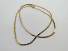 A 9ct rose gold articulated 'S' link chain, having London import hallmark, 40cm in length, 2.9g.