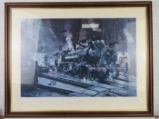 Railwayana; Print of the Great Marquess locomotive by Terence Cuneo,