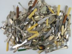 A quantity of assorted flatware including a small quantity of HM silver.