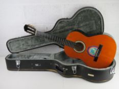 A Messina acoustic guitar, in TGI case.