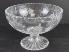 A boxed presentation Stuart Crystal footed fruit bowl, 21cm dia.