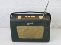 A vintage leatherette covered Robert radio