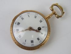 A delightful late 18th / early 19th century enamelled pocket watch bearing Russian? hallmark,