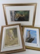 Two signed limited edition prints by Stephen Gayford together with another print,
