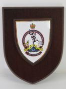 A contemporary mahogany Mess Shield bearing Royal Buckinghamshire Yeomanry Signal Squadron,