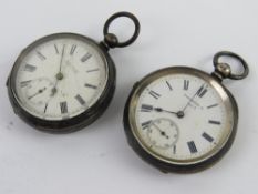 A HM silver key wind open face pocket watch marked Farringdon 