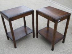 A matched pair of side tables c1930s, each 56 x 40 x 74cm.