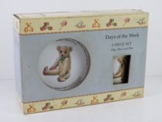 A Royal Worcester christening set, box slightly a/f.