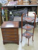 A late 20thC low chest of four drawers 41 x 30.5 x 53cm.