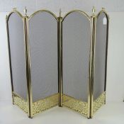 A four sectional fire guard together with a collapsible lady Susan type stand, Two items.