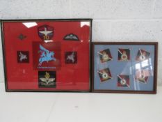 Two framed military themed montages, the