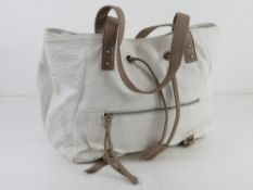 A white M&S handbag approx 28cm wide.