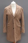 A 58% men's wool coat by H&M, size 40 Reg, approx measurements; 38