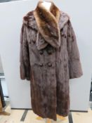A vintage faux fur coat approx measurements; 40
