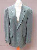 A 65% cashmere 15% wool green men's jacket, size 42 Reg, approx measurements 43