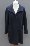 A House of Fraser 80% wool navy coat size 12, approx measurements; 42