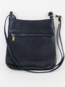 A navy blue leather handbag by Anna & Robert, Spanish made, approx 22cm wide.